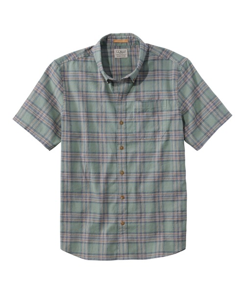 L.L.Bean(エルエルビーン)の「ストーンコースト・ヘンプ・シャツ、スライトリー・フィット(すっきりフィット) 半袖 プラッド 米国フィット・レギュラー(シャツ/ブラウス・メンズ・オレンジ系その他/ブルー系その他/グリーン系その他/ブラウン系その他/ブルー系その他2・LARGE/MEDIUM/SMALL)」の9枚目の写真