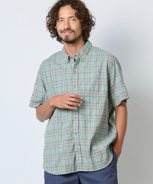 L.L.Bean(エルエルビーン)の「ストーンコースト・ヘンプ・シャツ、スライトリー・フィット(すっきりフィット) 半袖 プラッド 米国フィット・レギュラー(シャツ/ブラウス・メンズ・オレンジ系その他/ブルー系その他/グリーン系その他/ブラウン系その他/ブルー系その他2・LARGE/MEDIUM/SMALL)」の21枚目の写真