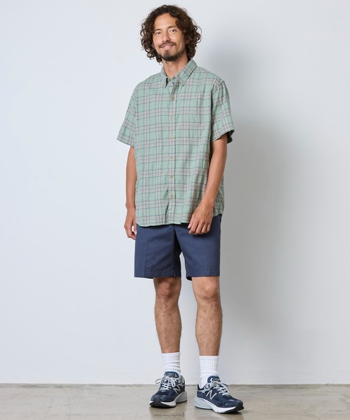L.L.Bean(エルエルビーン)の「ストーンコースト・ヘンプ・シャツ、スライトリー・フィット(すっきりフィット) 半袖 プラッド 米国フィット・レギュラー(シャツ/ブラウス・メンズ・オレンジ系その他/ブルー系その他/グリーン系その他/ブラウン系その他/ブルー系その他2・LARGE/MEDIUM/SMALL)」の17枚目の写真