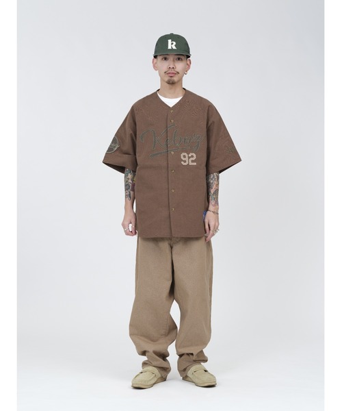 KEBOZ(ケボズ)の「CLASSIC BASEBALL SHIRT(シャツ/ブラウス・メンズ・スカイブルー/ブラック/ホワイト/ブラウン・S/M/L/XL/2XL)」の5枚目の写真