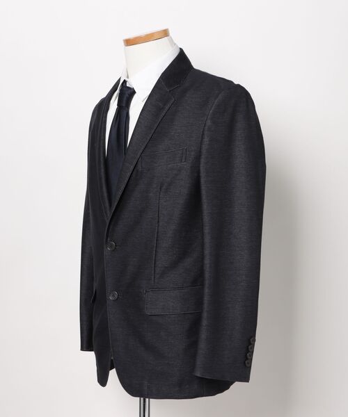 TAKA-Q（タカキュー）の「【ストレッチ ウォッシャブル】タカキュー インディゴニット 2ボタンジャケット 紺(セットアップ可能)（スーツジャケット・メンズ・ネイビー・S/MEDIUM/LARGE/X-LARGE/3L）」の2枚目の写真