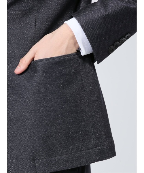 TAKA-Q（タカキュー）の「【ストレッチ ウォッシャブル】タカキュー インディゴニット 2ボタンジャケット 紺(セットアップ可能)（スーツジャケット・メンズ・ネイビー・S/MEDIUM/LARGE/X-LARGE/3L）」の9枚目の写真