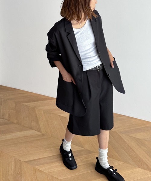 CANAL JEAN（キャナルジーン）の「El mar　テーラードジャケット（テーラードジャケット・レディース・ベージュ/ブラック・ONE SIZE）」の3枚目の写真