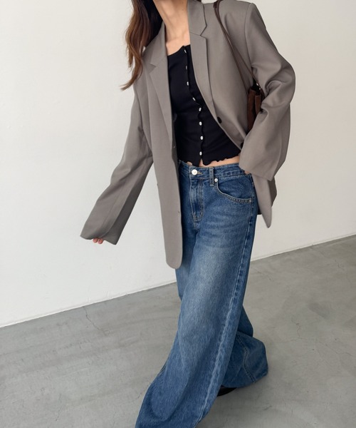 CANAL JEAN（キャナルジーン）の「El mar　テーラードジャケット（テーラードジャケット・レディース・ベージュ/ブラック・ONE SIZE）」の6枚目の写真