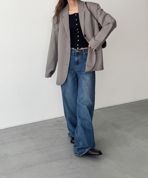 CANAL JEAN（キャナルジーン）の「El mar　テーラードジャケット（テーラードジャケット・レディース・ベージュ/ブラック・ONE SIZE）」の8枚目の写真