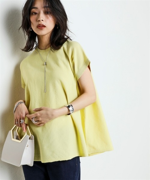 nissen(ニッセン)の「さらっとかるい綿混Aラインフレンチニットトップス【接触冷感・毛玉になりにくい】<大きいサイズ有>(ニット/セーター・レディース・ブラック/杢グレー/モカ/イエロー・S/M/L/LL/3L)」の15枚目の写真