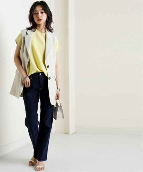 nissen(ニッセン)の「さらっとかるい綿混Aラインフレンチニットトップス【接触冷感・毛玉になりにくい】<大きいサイズ有>(ニット/セーター・レディース・ブラック/杢グレー/モカ/イエロー・S/M/L/LL/3L)」の13枚目の写真