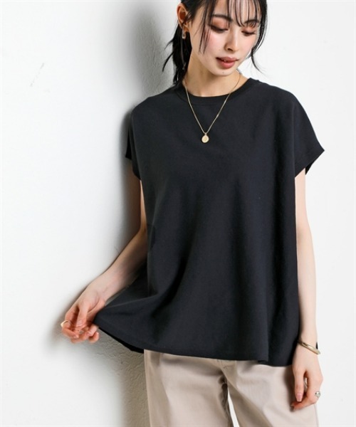 nissen(ニッセン)の「さらっとかるい綿混Aラインフレンチニットトップス【接触冷感・毛玉になりにくい】<大きいサイズ有>(ニット/セーター・レディース・ブラック/杢グレー/モカ/イエロー・S/M/L/LL/3L)」の10枚目の写真