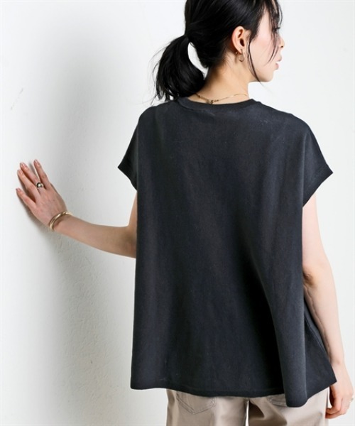 nissen(ニッセン)の「さらっとかるい綿混Aラインフレンチニットトップス【接触冷感・毛玉になりにくい】<大きいサイズ有>(ニット/セーター・レディース・ブラック/杢グレー/モカ/イエロー・S/M/L/LL/3L)」の8枚目の写真