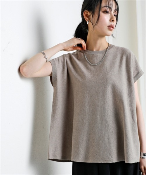 nissen(ニッセン)の「さらっとかるい綿混Aラインフレンチニットトップス【接触冷感・毛玉になりにくい】<大きいサイズ有>(ニット/セーター・レディース・ブラック/杢グレー/モカ/イエロー・S/M/L/LL/3L)」の17枚目の写真