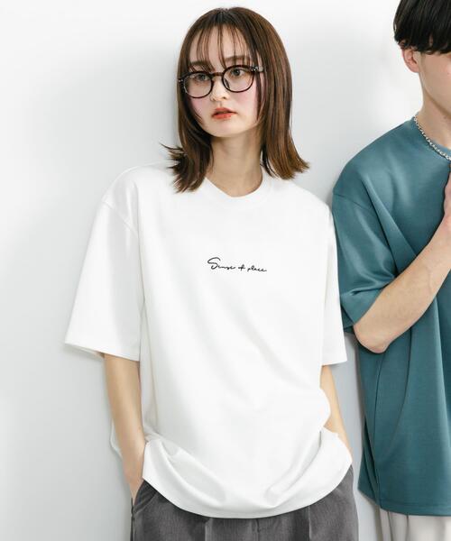 SENSE OF PLACE by URBAN RESEARCH(センスオブプレイスバイアーバンリサーチ)の「『ユニセックス』シシュウポンチショートスリーブTシャツ(Tシャツ/カットソー・メンズ・ネイビー/ライトベージュ/ホワイト/ホワイト系その他/グリーン/ブラック/チャコールグレー・LARGE/MEDIUM)」の9枚目の写真