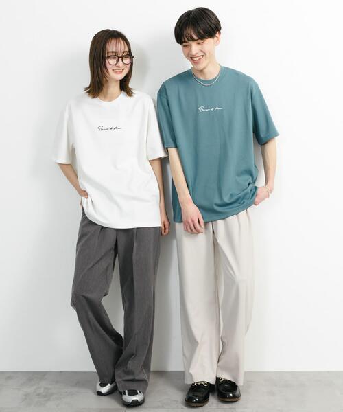 SENSE OF PLACE by URBAN RESEARCH(センスオブプレイスバイアーバンリサーチ)の「『ユニセックス』シシュウポンチショートスリーブTシャツ(Tシャツ/カットソー・メンズ・ネイビー/ライトベージュ/ホワイト/ホワイト系その他/グリーン/ブラック/チャコールグレー・LARGE/MEDIUM)」の13枚目の写真
