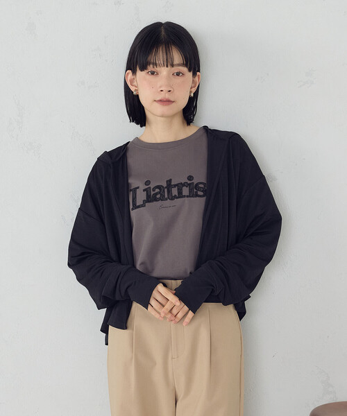 COMME CA ISM(コムサイズム)の「【接触冷感・UVカット】着流しフーディカーディガン(カーディガン/ボレロ・レディース・ライトグレー/ネイビー/ブラック・FREE)」の1枚目の写真