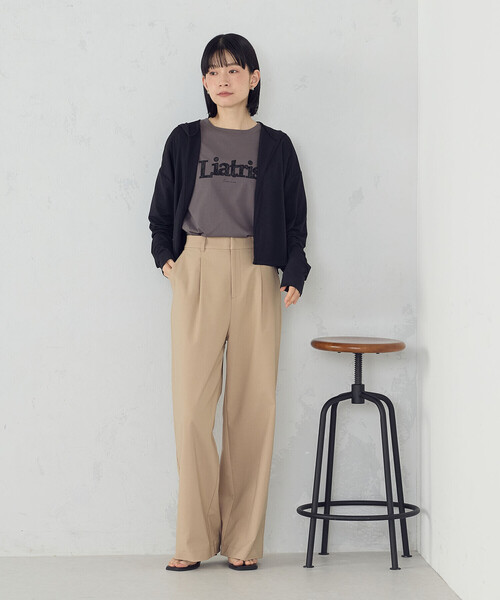 COMME CA ISM(コムサイズム)の「【接触冷感・UVカット】着流しフーディカーディガン(カーディガン/ボレロ・レディース・ライトグレー/ネイビー/ブラック・FREE)」の8枚目の写真