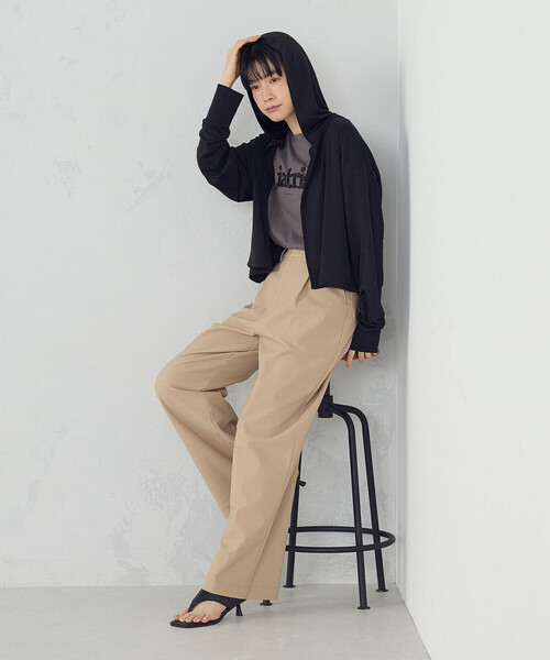 COMME CA ISM(コムサイズム)の「【接触冷感・UVカット】着流しフーディカーディガン(カーディガン/ボレロ・レディース・ライトグレー/ネイビー/ブラック・FREE)」の10枚目の写真