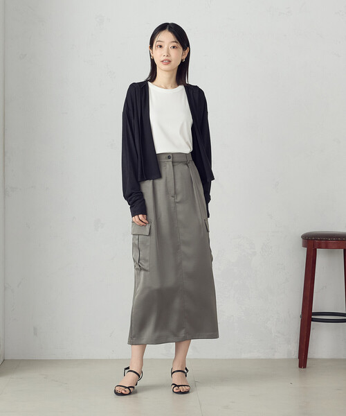 COMME CA ISM(コムサイズム)の「【接触冷感・UVカット】着流しフーディカーディガン(カーディガン/ボレロ・レディース・ライトグレー/ネイビー/ブラック・FREE)」の11枚目の写真