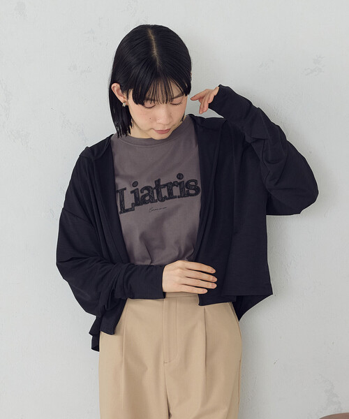 COMME CA ISM(コムサイズム)の「【接触冷感・UVカット】着流しフーディカーディガン(カーディガン/ボレロ・レディース・ライトグレー/ネイビー/ブラック・FREE)」の15枚目の写真