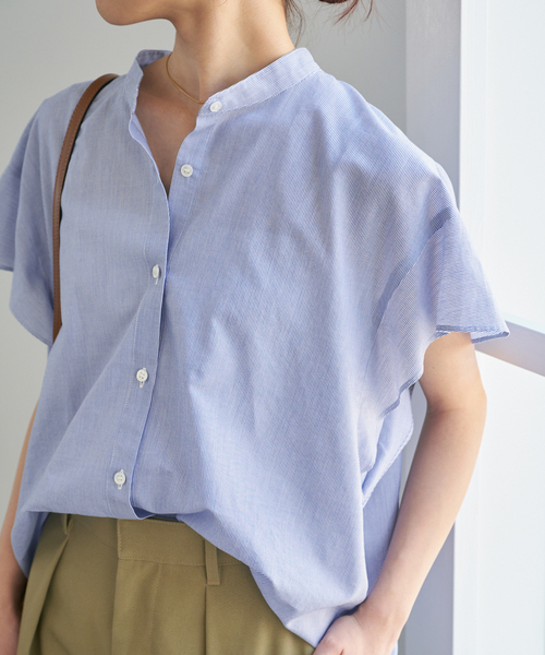 Spick & Span(スピックアンドスパン)の「フレアスリーブエアリーブラウス(シャツ/ブラウス・レディース・マルチ/その他10/ネイビー・FREE)」の16枚目の写真
