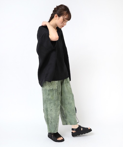 URCH RNA（アーチ アールエヌエー）の「R4322 ９分丈のムラ染めアルマジロパンツ（その他パンツ・レディース・グレー/オリーブ/ブルー・FREE）」の19枚目の写真
