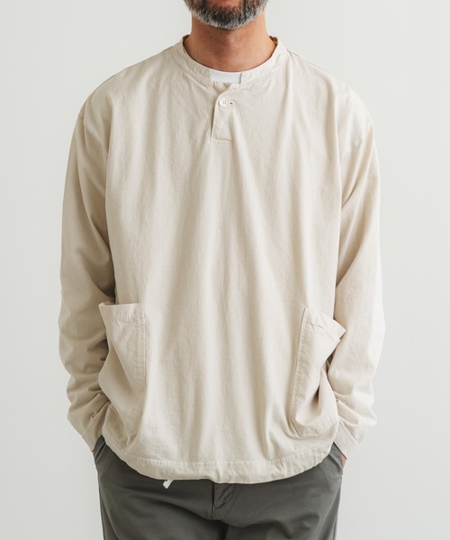 quadro(クオドロ)の「ドライ度詰天竺ヘンリーネックプルオーバー(Tシャツ/カットソー・メンズ・ダークネイビー/グリーン/キナリ/モカ・LARGE/MEDIUM)」の22枚目の写真