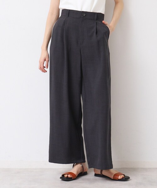 Dessin（デッサン）の「【セットアップ可能・洗える】タック入りワイドパンツ（S～L）（その他パンツ・レディース・ナチュラル/チャコールグレー/ピンク・02/01/03）」の2枚目の写真