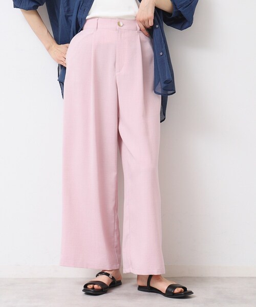 Dessin（デッサン）の「【セットアップ可能・洗える】タック入りワイドパンツ（S～L）（その他パンツ・レディース・ナチュラル/チャコールグレー/ピンク・02/01/03）」の4枚目の写真