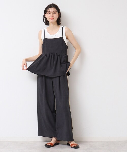 Dessin（デッサン）の「【セットアップ可能・洗える】タック入りワイドパンツ（S～L）（その他パンツ・レディース・ナチュラル/チャコールグレー/ピンク・02/01/03）」の7枚目の写真