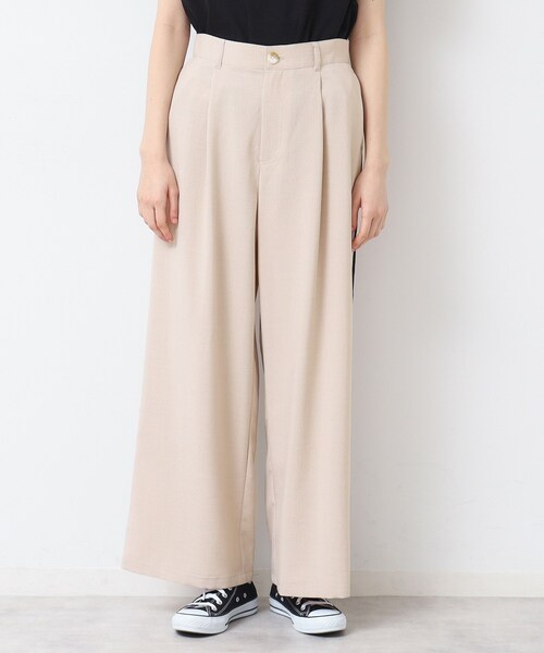 Dessin（デッサン）の「【セットアップ可能・洗える】タック入りワイドパンツ（S～L）（その他パンツ・レディース・ナチュラル/チャコールグレー/ピンク・02/01/03）」の15枚目の写真