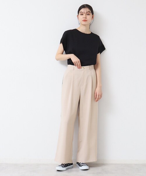 Dessin（デッサン）の「【セットアップ可能・洗える】タック入りワイドパンツ（S～L）（その他パンツ・レディース・ナチュラル/チャコールグレー/ピンク・02/01/03）」の16枚目の写真