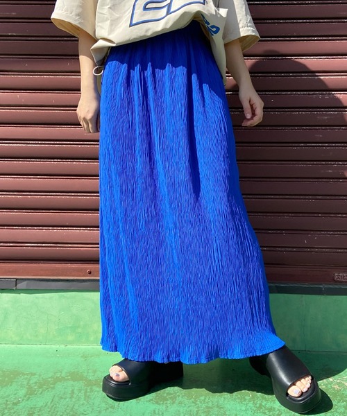 CRB（シーアールビー）の「プリーツIラインロングスカート（スカート・レディース・ブラック/グレー/アイボリー/グリーン/ブルー/ピンク/イエロー/ピンク系その他/ダークグリーン/オレンジ/ブラウン・F）」の7枚目の写真