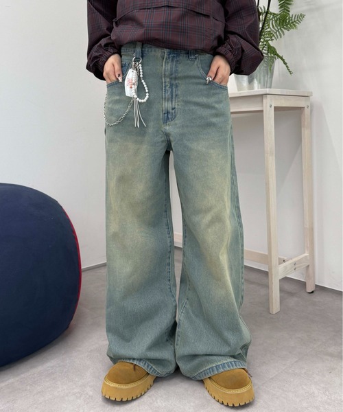 sedacle(セダクル)の「ヒップ配色デザインデニム(デニムパンツ・レディース・ブラック/ライトブルー・LARGE/SMALL/MEDIUM)」の11枚目の写真