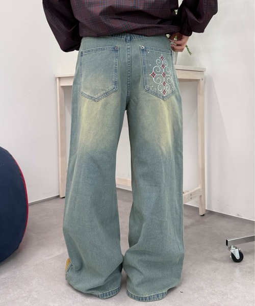 sedacle(セダクル)の「ヒップ配色デザインデニム(デニムパンツ・レディース・ブラック/ライトブルー・LARGE/SMALL/MEDIUM)」の14枚目の写真