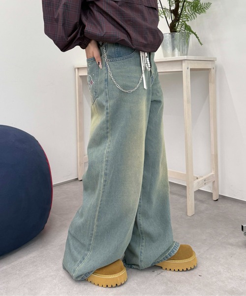 sedacle(セダクル)の「ヒップ配色デザインデニム(デニムパンツ・レディース・ブラック/ライトブルー・LARGE/SMALL/MEDIUM)」の13枚目の写真