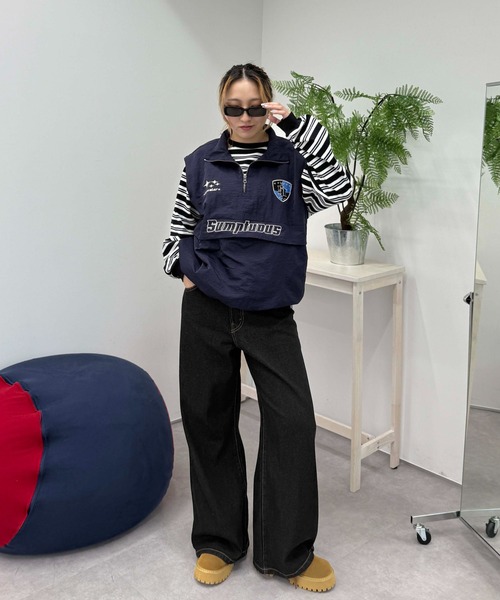 sedacle(セダクル)の「ヒップ配色デザインデニム(デニムパンツ・レディース・ブラック/ライトブルー・LARGE/SMALL/MEDIUM)」の8枚目の写真