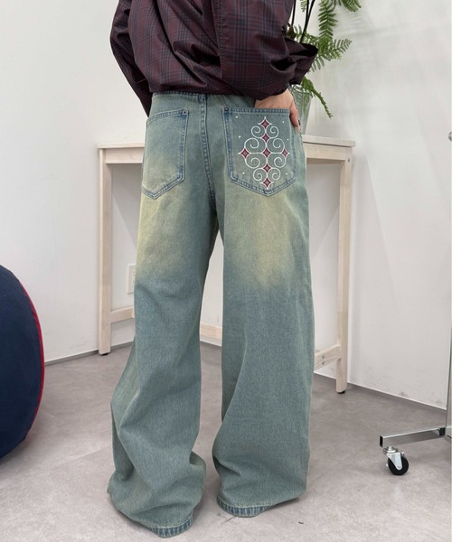 sedacle(セダクル)の「ヒップ配色デザインデニム(デニムパンツ・レディース・ブラック/ライトブルー・LARGE/SMALL/MEDIUM)」の19枚目の写真