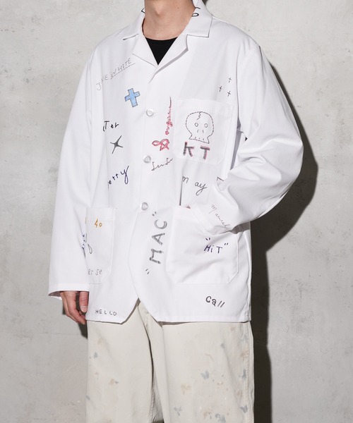 THRIFTY LOOK（スリフティールック）の「THRIFTY LOOK / スリフティールック MEMORIAL WHITE COUNTER COAT EMBROIDERY メモリアルジャケット 刺しゅう（その他アウター・メンズ・ホワイト・MEDIUM/X-LARGE/LARGE）」の7枚目の写真