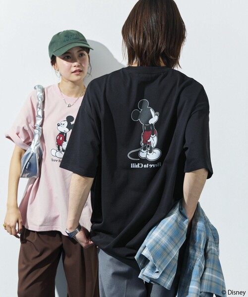 FREAK'S STORE（フリークスストア）の「限定展開 DISNEY/ディズニー/ミッキーマウス/別注 ビッグシルエット 両面プリントTシャツ/Chill（Tシャツ/カットソー・メンズ・グレー/ホワイト/ピンク/ブラック・SMALL/MEDIUM/LARGE）」の15枚目の写真
