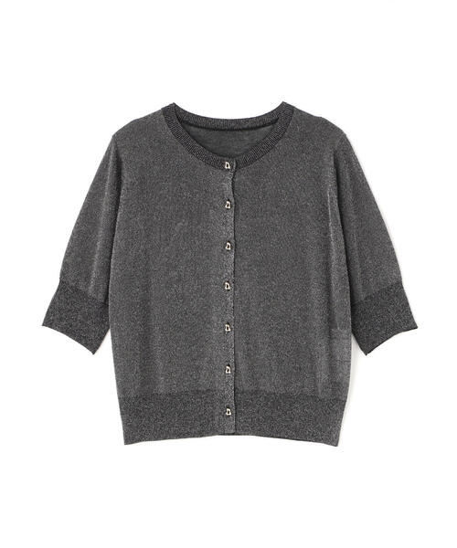 NATURAL BEAUTY BASIC（ナチュラルビューティーベーシック）の「◇ハーフスリーブラメカーディガン（カーディガン/ボレロ・レディース・ブラック/ベージュ/ライトグリーン・FREE）」の4枚目の写真
