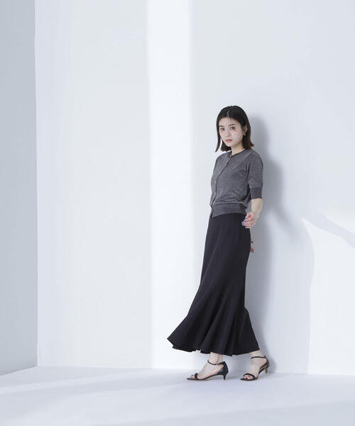 NATURAL BEAUTY BASIC（ナチュラルビューティーベーシック）の「◇ハーフスリーブラメカーディガン（カーディガン/ボレロ・レディース・ブラック/ベージュ/ライトグリーン・FREE）」の5枚目の写真