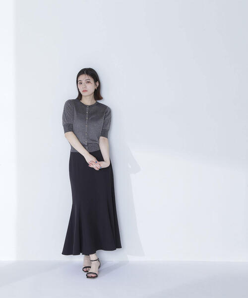 NATURAL BEAUTY BASIC（ナチュラルビューティーベーシック）の「◇ハーフスリーブラメカーディガン（カーディガン/ボレロ・レディース・ブラック/ベージュ/ライトグリーン・FREE）」の7枚目の写真