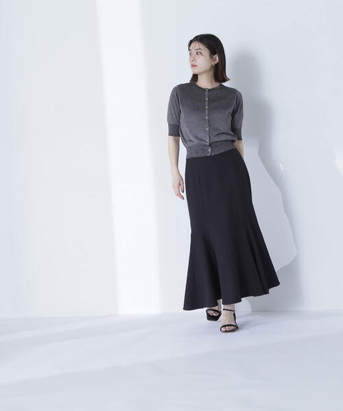 NATURAL BEAUTY BASIC（ナチュラルビューティーベーシック）の「◇ハーフスリーブラメカーディガン（カーディガン/ボレロ・レディース・ブラック/ベージュ/ライトグリーン・FREE）」の11枚目の写真