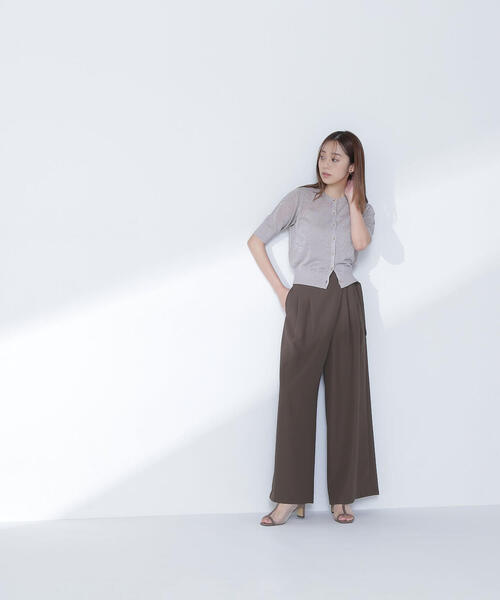 NATURAL BEAUTY BASIC（ナチュラルビューティーベーシック）の「◇ハーフスリーブラメカーディガン（カーディガン/ボレロ・レディース・ブラック/ベージュ/ライトグリーン・FREE）」の18枚目の写真