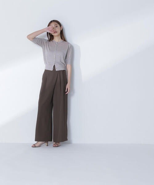 NATURAL BEAUTY BASIC（ナチュラルビューティーベーシック）の「◇ハーフスリーブラメカーディガン（カーディガン/ボレロ・レディース・ブラック/ベージュ/ライトグリーン・FREE）」の20枚目の写真