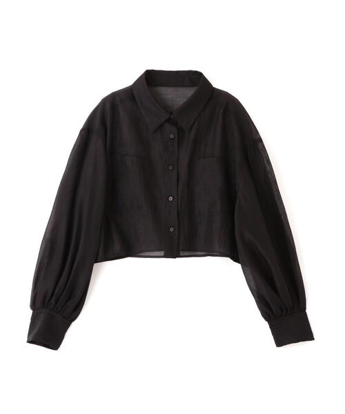 FREE'S MART（フリーズマート）の「◆シアーオーガンジーショート丈シャツ（シャツ/ブラウス・レディース・ピンク/ブルー/ブラック/ホワイト・FREE）」の11枚目の写真