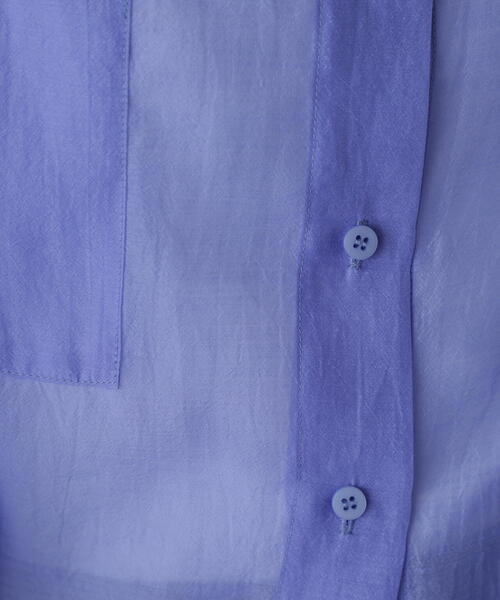 FREE'S MART（フリーズマート）の「◆シアーオーガンジーショート丈シャツ（シャツ/ブラウス・レディース・ピンク/ブルー/ブラック/ホワイト・FREE）」の10枚目の写真