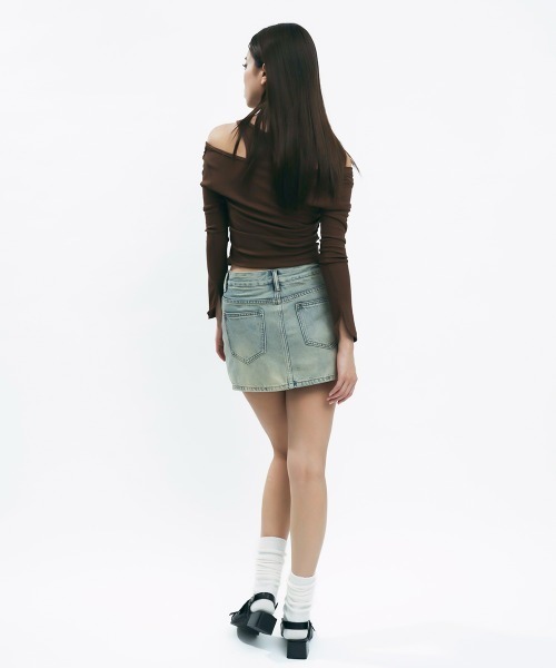 Clum(クルム)の「Vintage-like denim skirt (with shorts) / ヴィンテージライクデニムスカート(ショーツ付き)(スカート・レディース・ブラック/ライトブルー/ブルー・MEDIUM/SMALL)」の21枚目の写真