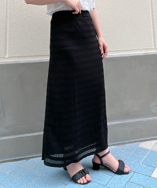 &soiree(アンドソワレ)の「【&soiree】シャーリングロングスカート(CP)(スカート・レディース・イエロー/ブラック/アイボリー・FREE)」の13枚目の写真