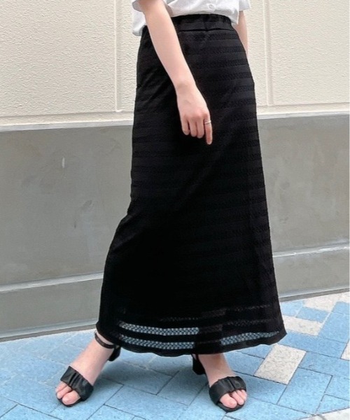 &soiree(アンドソワレ)の「【&soiree】シャーリングロングスカート(CP)(スカート・レディース・イエロー/ブラック/アイボリー・FREE)」の15枚目の写真
