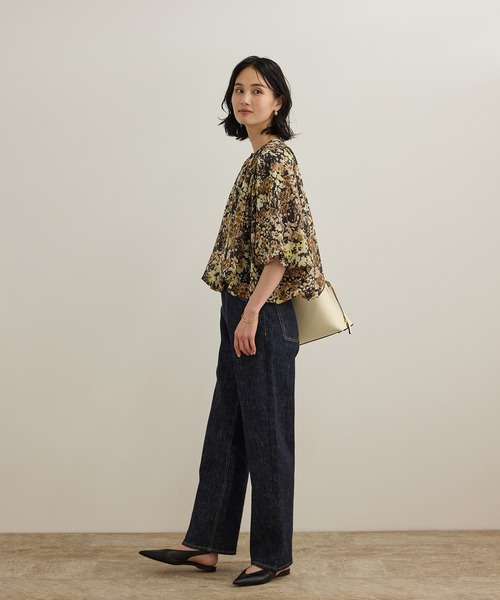 ROPE'(ロペ)の「【洗える】フェイディドフラワープリント・無地ブラウス(シャツ/ブラウス・レディース・ダークブラウン/ブラック/オフホワイト/ブルー・FREE)」の13枚目の写真
