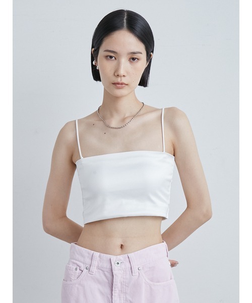 MIESROHE(ミースロエ)の「サテンベアトップ(Tシャツ/カットソー・レディース・ブラック/ホワイト・0/1)」の2枚目の写真